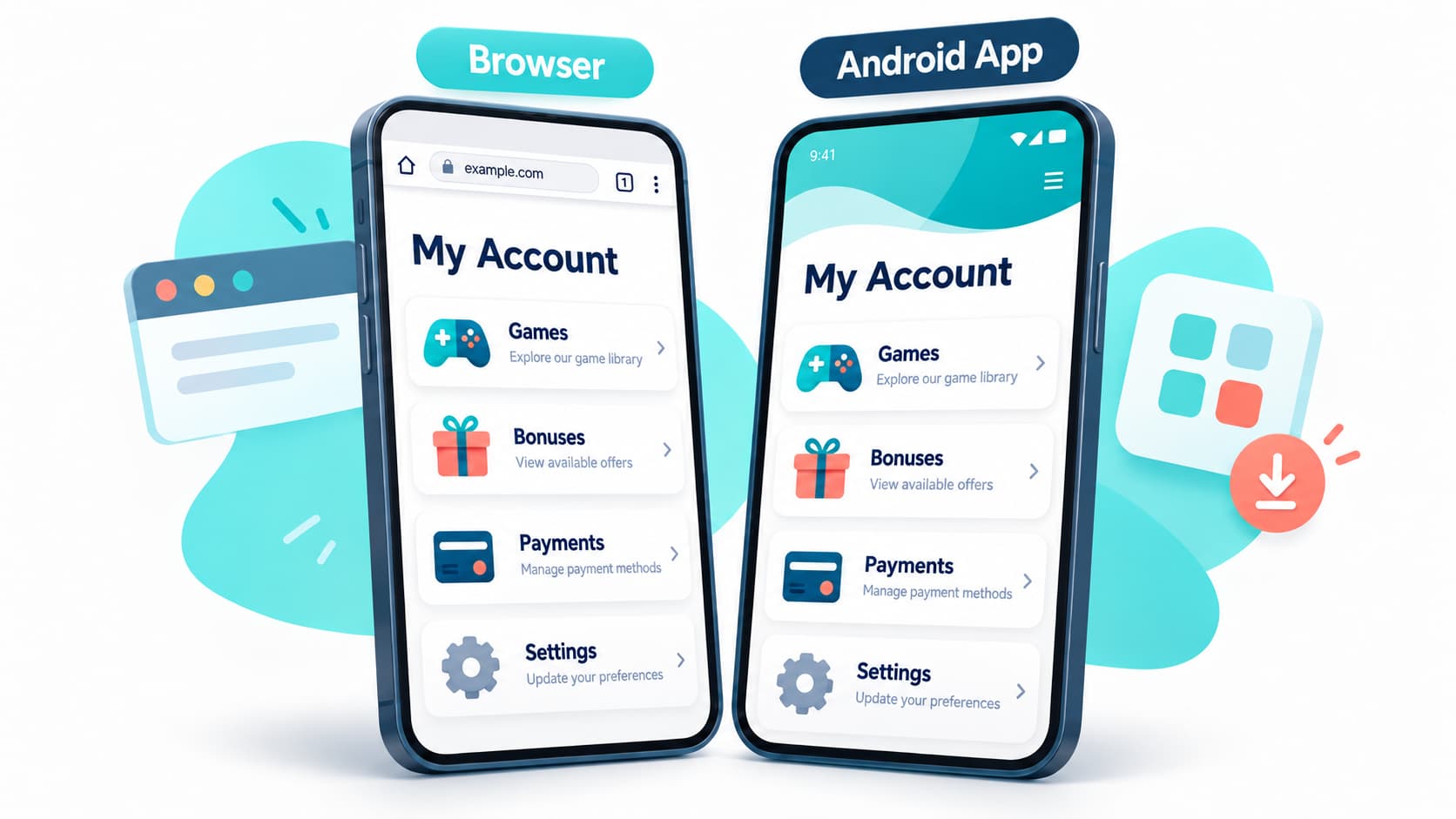 Pinco browser and Android app