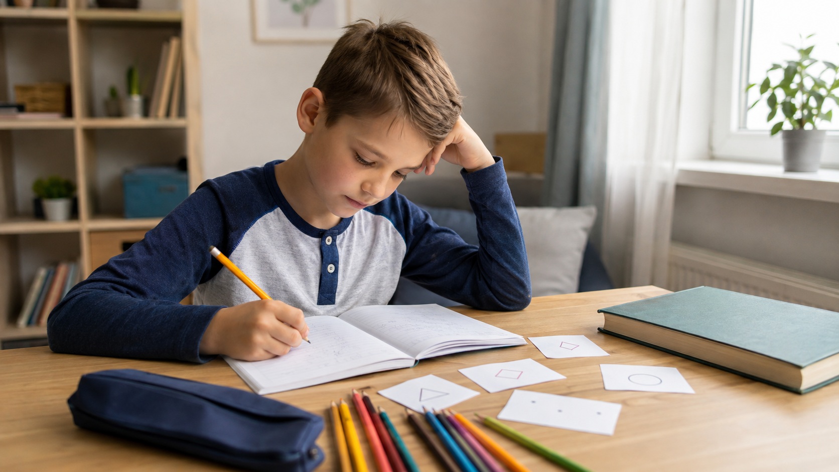 Child recalling lesson independently
