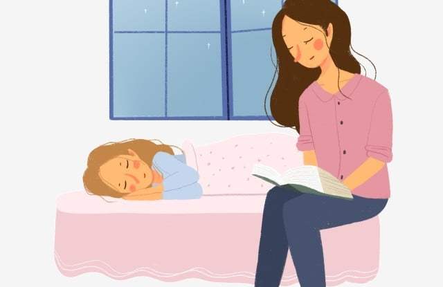 Mother Tells Her Daughter Before Bed, Mom, Daughter, Sleeping PNG Transparent Clipart Image and PSD File for Free Download