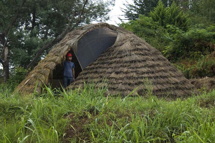 Iranian Architect Builds Sustainable Bamboo Dome From Bamboo and Dry Rice Plants